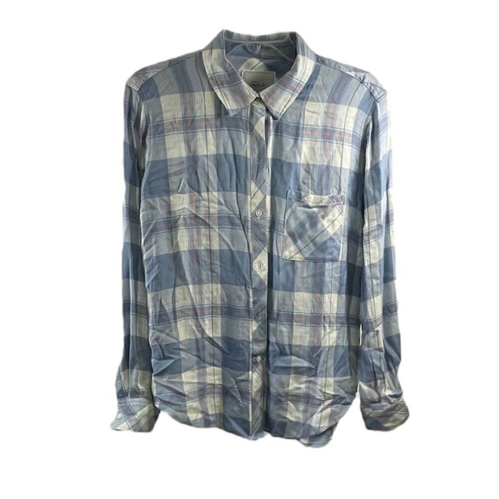 Rails Hunter Blue Lake Coral Buttoned Down Shirt Size S